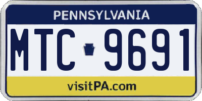 PA license plate MTC9691