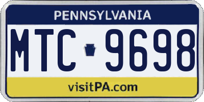 PA license plate MTC9698
