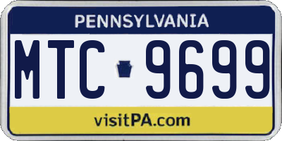 PA license plate MTC9699