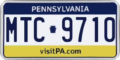 PA license plate MTC9710