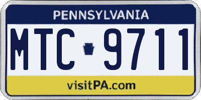 PA license plate MTC9711