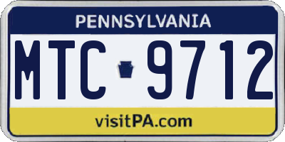 PA license plate MTC9712
