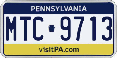 PA license plate MTC9713
