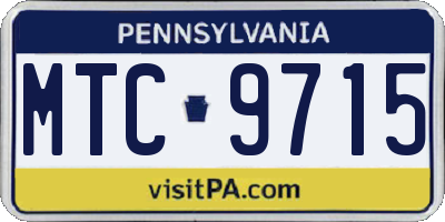 PA license plate MTC9715