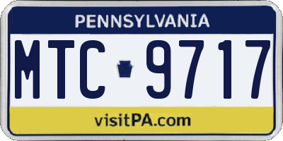 PA license plate MTC9717