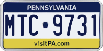 PA license plate MTC9731