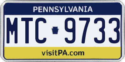 PA license plate MTC9733