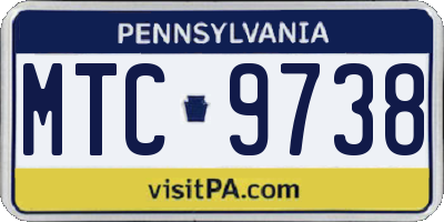 PA license plate MTC9738