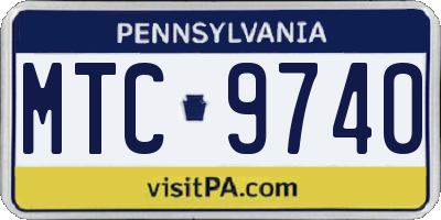 PA license plate MTC9740
