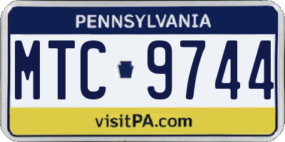 PA license plate MTC9744