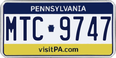 PA license plate MTC9747