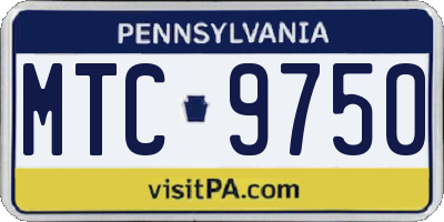 PA license plate MTC9750