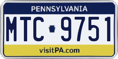 PA license plate MTC9751
