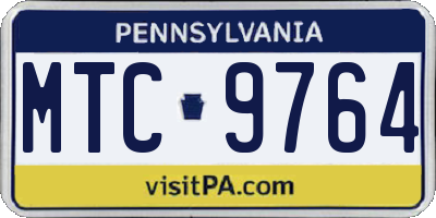 PA license plate MTC9764