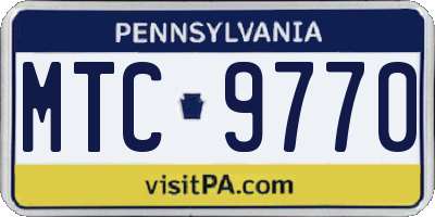 PA license plate MTC9770