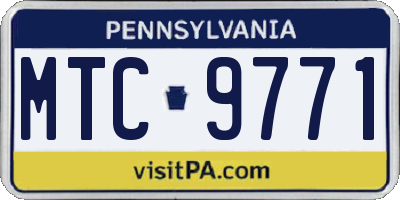 PA license plate MTC9771