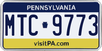 PA license plate MTC9773