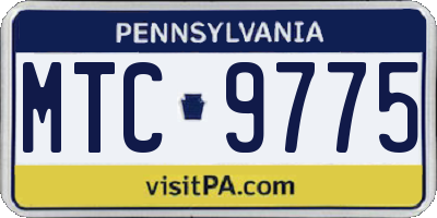 PA license plate MTC9775