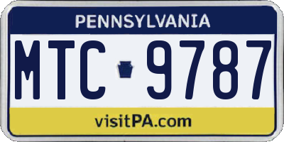 PA license plate MTC9787