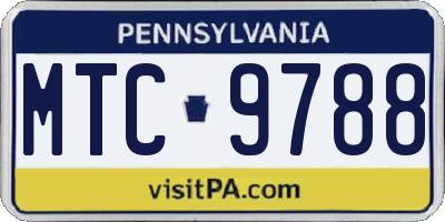PA license plate MTC9788