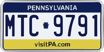 PA license plate MTC9791