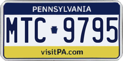 PA license plate MTC9795