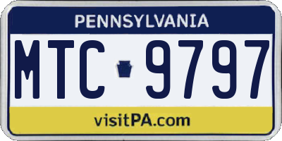 PA license plate MTC9797