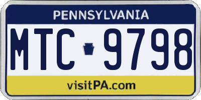PA license plate MTC9798