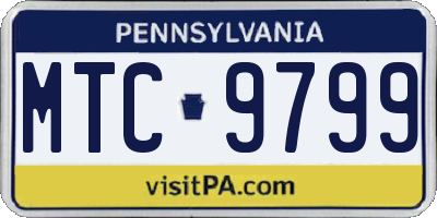 PA license plate MTC9799