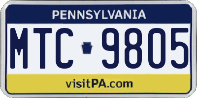PA license plate MTC9805