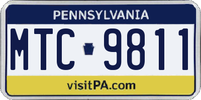 PA license plate MTC9811