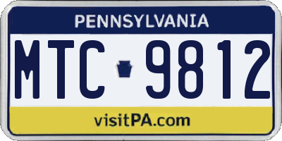 PA license plate MTC9812