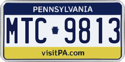 PA license plate MTC9813