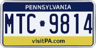PA license plate MTC9814