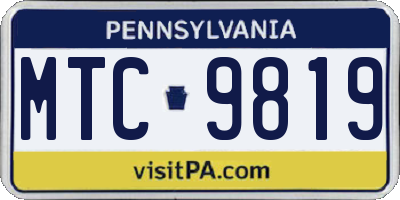 PA license plate MTC9819