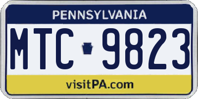 PA license plate MTC9823