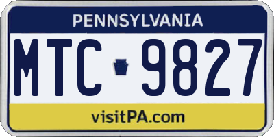 PA license plate MTC9827