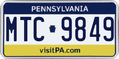 PA license plate MTC9849