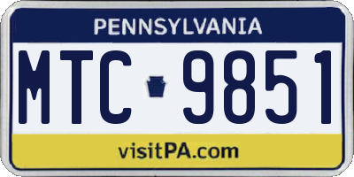 PA license plate MTC9851