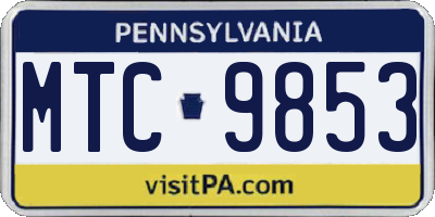 PA license plate MTC9853