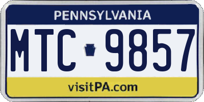 PA license plate MTC9857