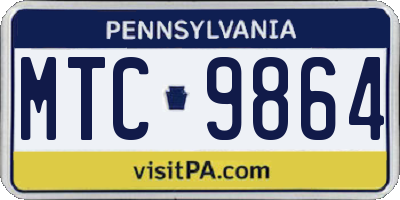PA license plate MTC9864