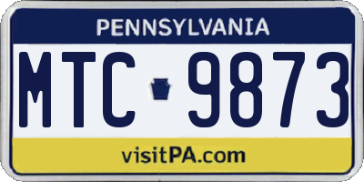 PA license plate MTC9873