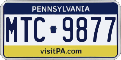 PA license plate MTC9877