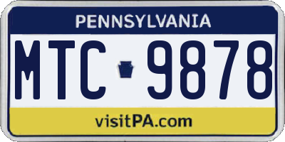 PA license plate MTC9878