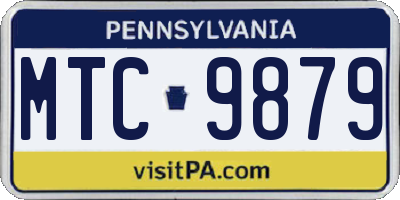 PA license plate MTC9879