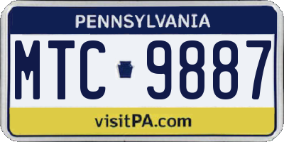 PA license plate MTC9887