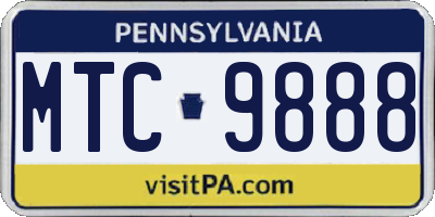 PA license plate MTC9888