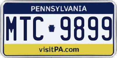 PA license plate MTC9899