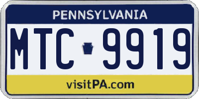 PA license plate MTC9919